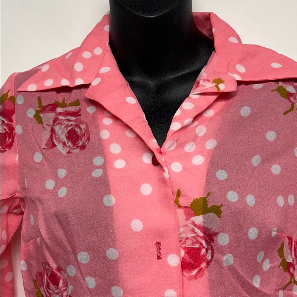 Alex Colman Pink Floral Women's Blouse - Picture 2 of 8